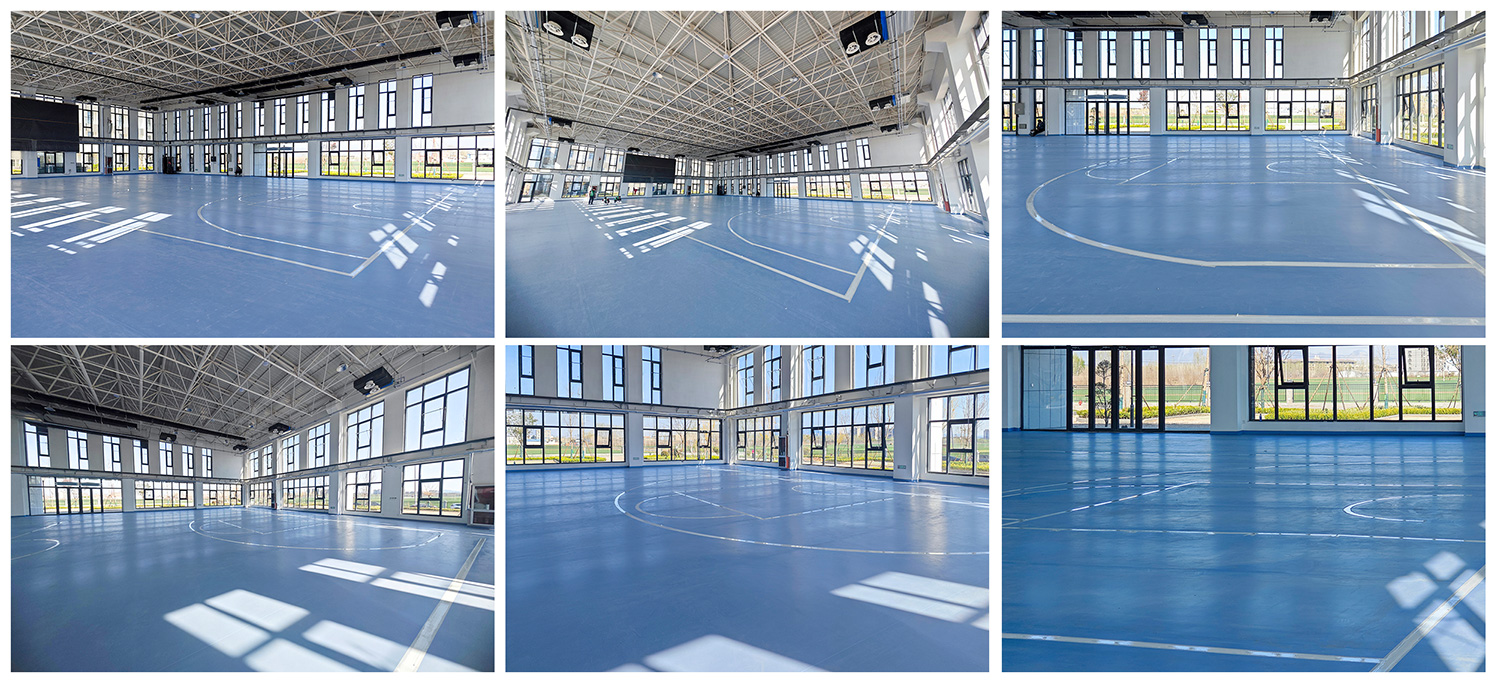 山东省公安厅项目-面层同质透心与底部橡胶卷材复合-1