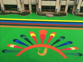 EPDM rubber particles installed on the kindergarten outdoor floor can be made into various delicate patterns