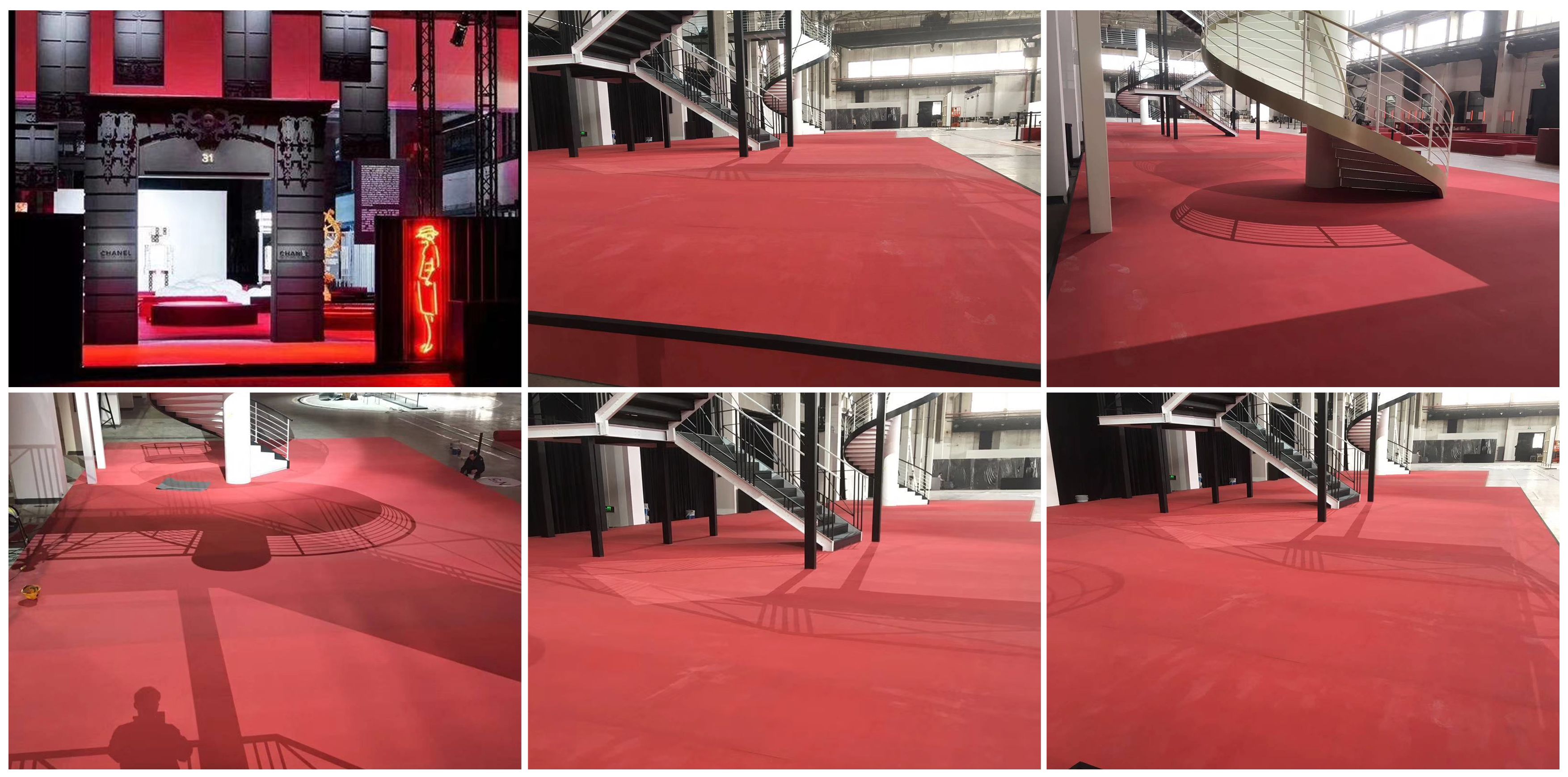 香奈儿展厅--红色橡胶卷材