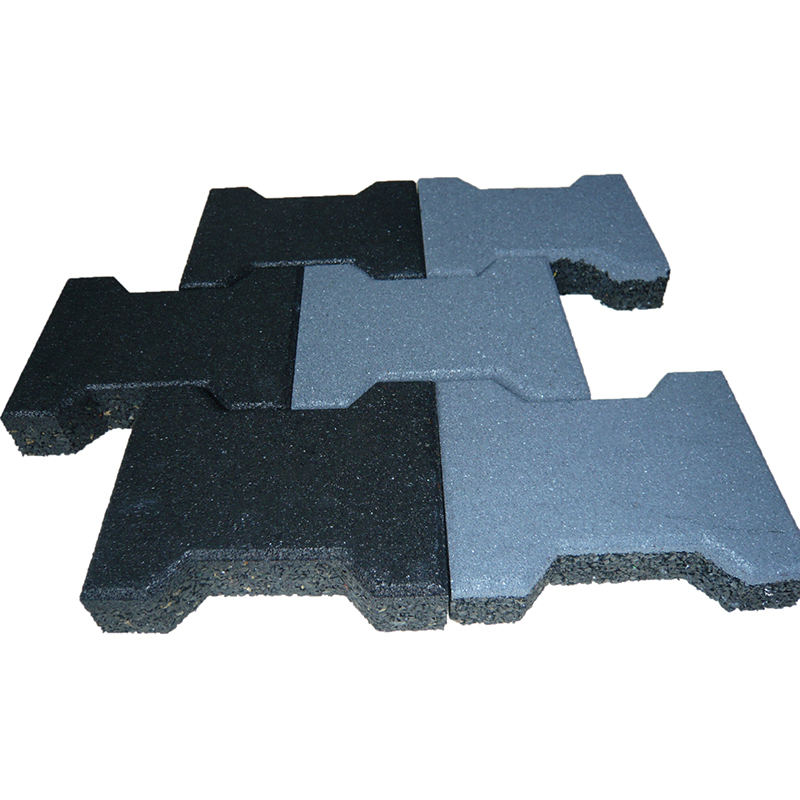 Dye SBR Bone-shape rubber tiles for walkway, garden